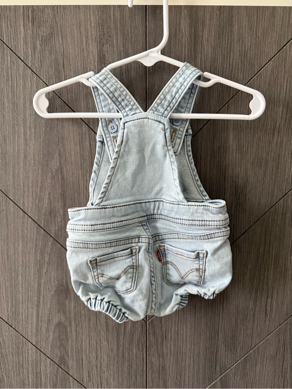 Levi's Light Wash Blue Denim Baby Shortall Bubble - Picture 2 of 2